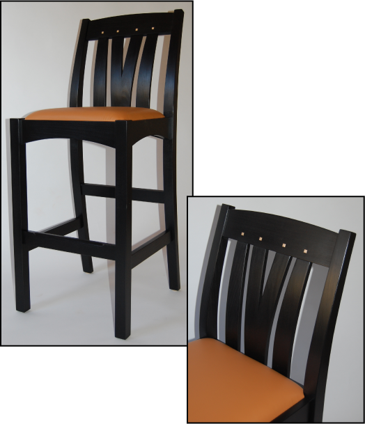 Black Lacquer East / West bar stool