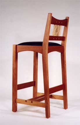 craftsman bar stool, sapele mahogany