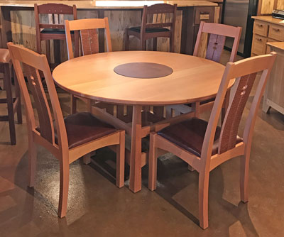 East / West Circular Table with Inlay